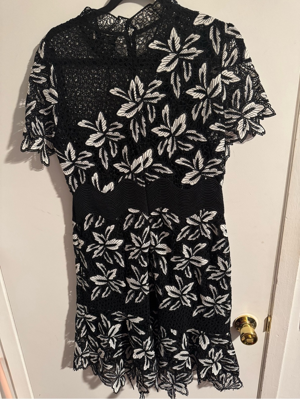 Sea New York Black and White Floral Lace Midi Dress - Picture 7 of 7